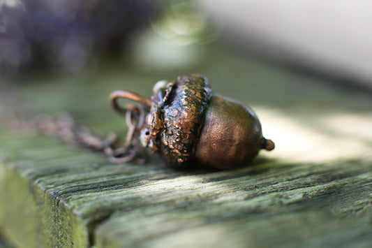 Copper Acorn Necklace