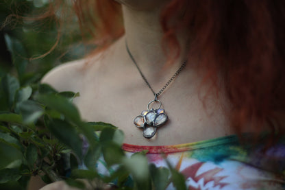 Moth kaleidoscope necklace with opalite