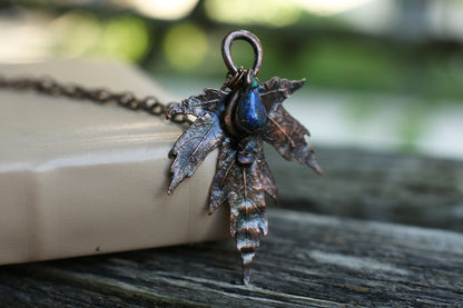 Maple leaf necklace with crystals