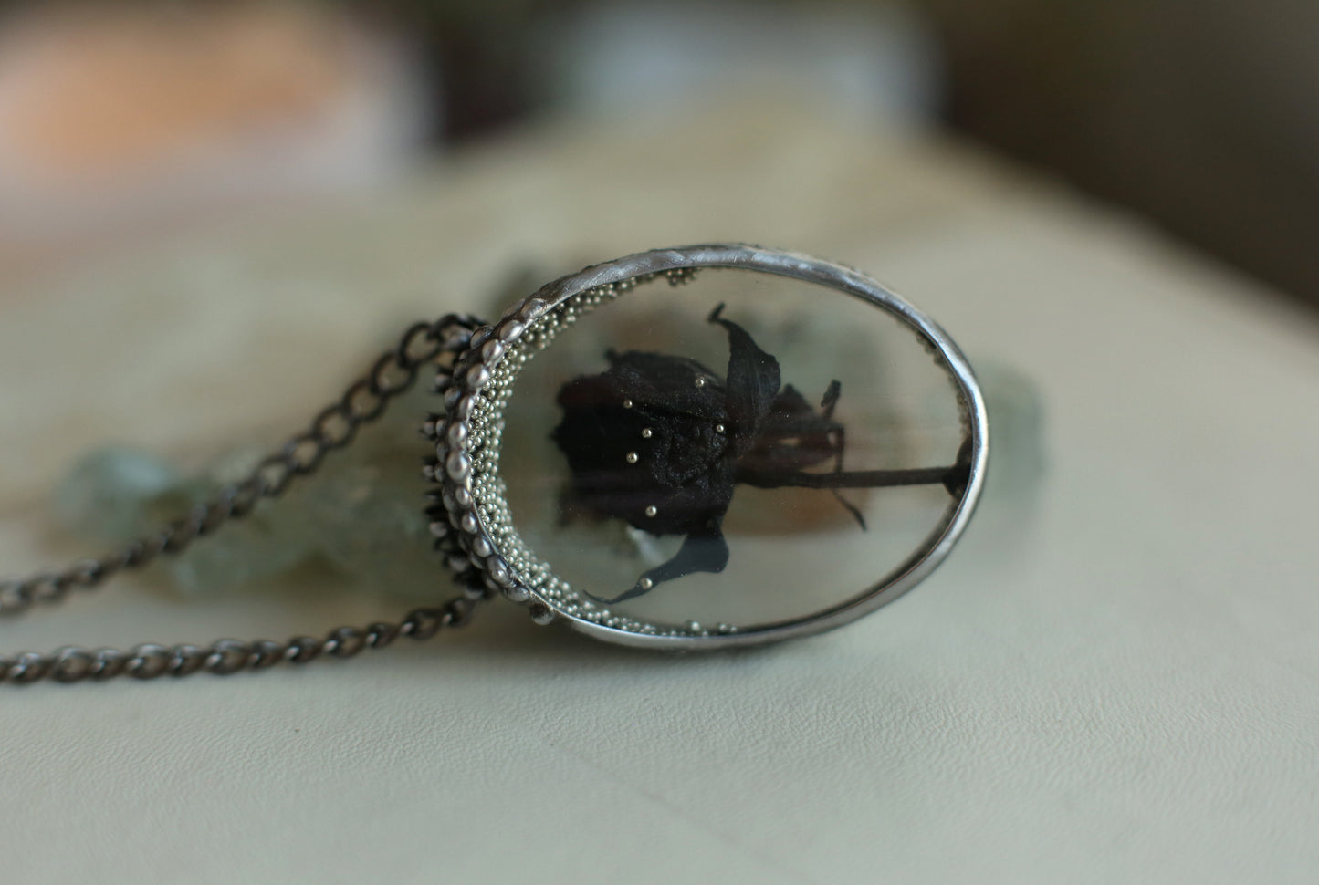 Black rose necklace