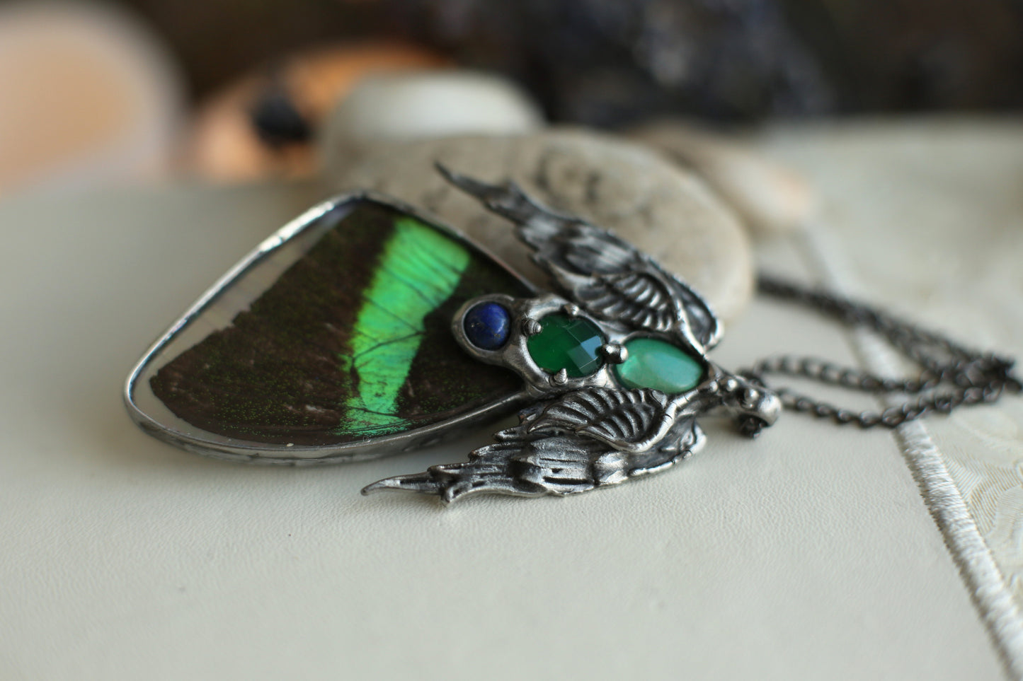 Butterfly Wing Necklace with crystals