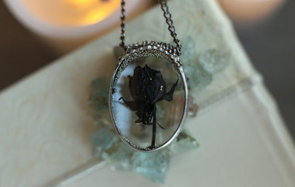 Black rose necklace