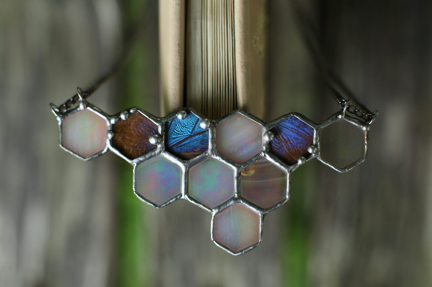 Geometric Hexagon Honeycomb Necklace