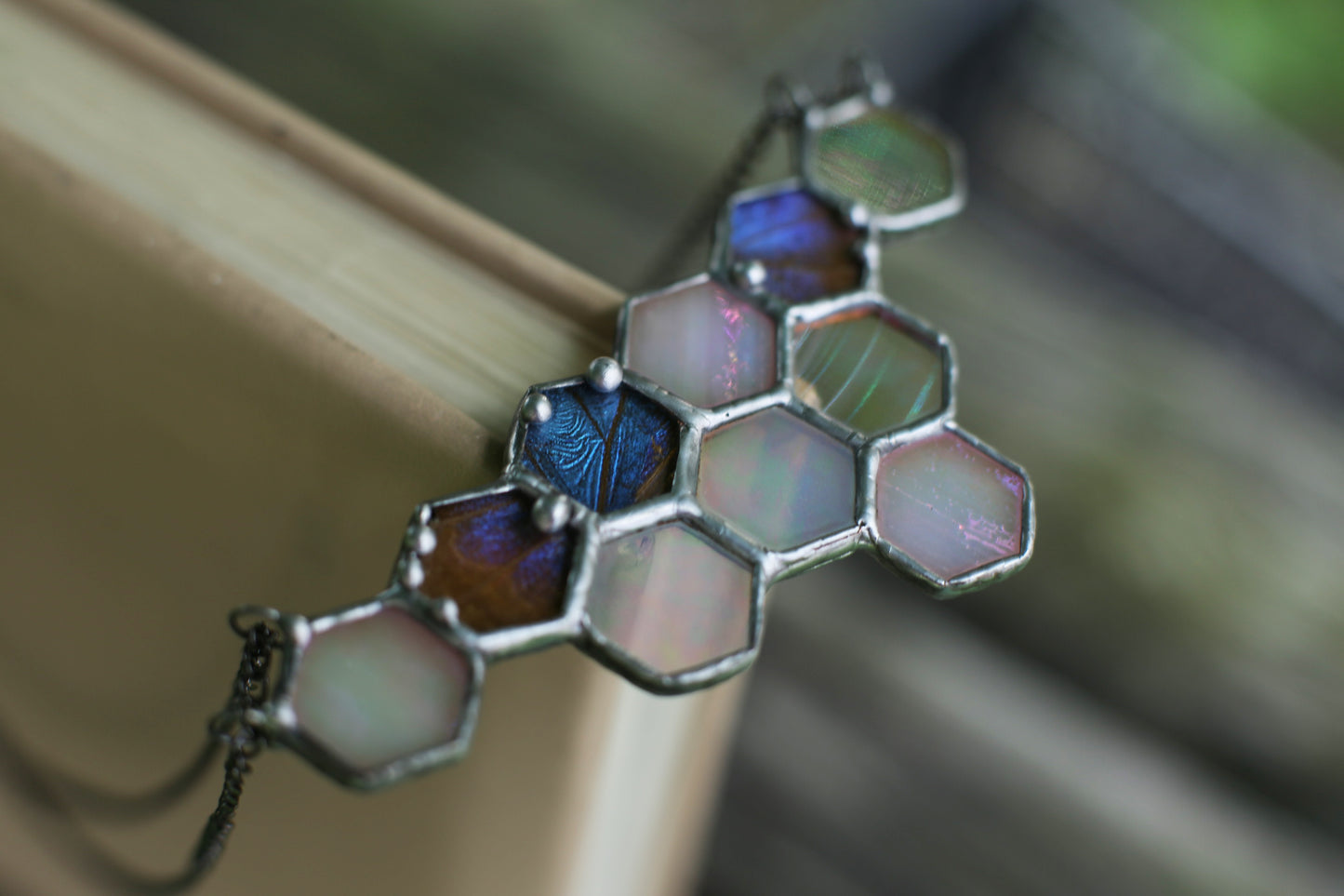 Geometric Hexagon Honeycomb Necklace