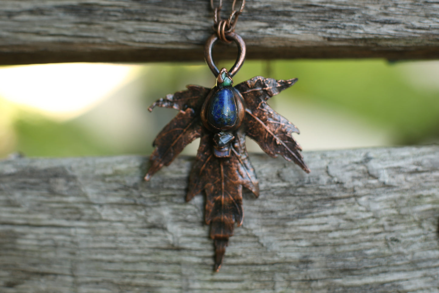 Maple leaf necklace with crystals