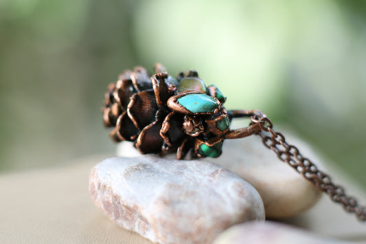 Pinecone forest necklace