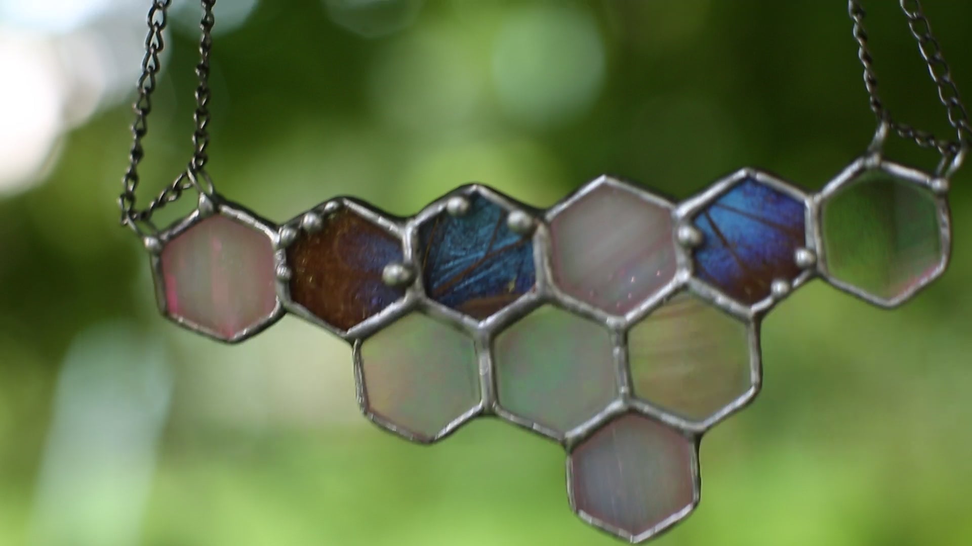 Geometric Hexagon Honeycomb Necklace