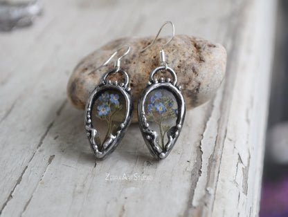 Forget me not earrings, Botanical earrings