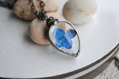 Real Hydrangea Necklace, Choker necklace