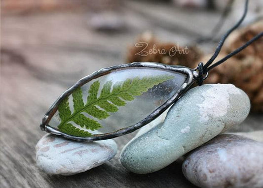 Fern necklace, Forest pendant, Nature jewelry