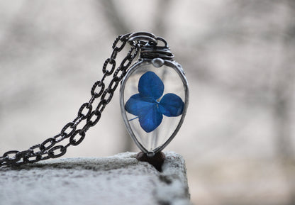 Real Hydrangea Necklace, Choker necklace