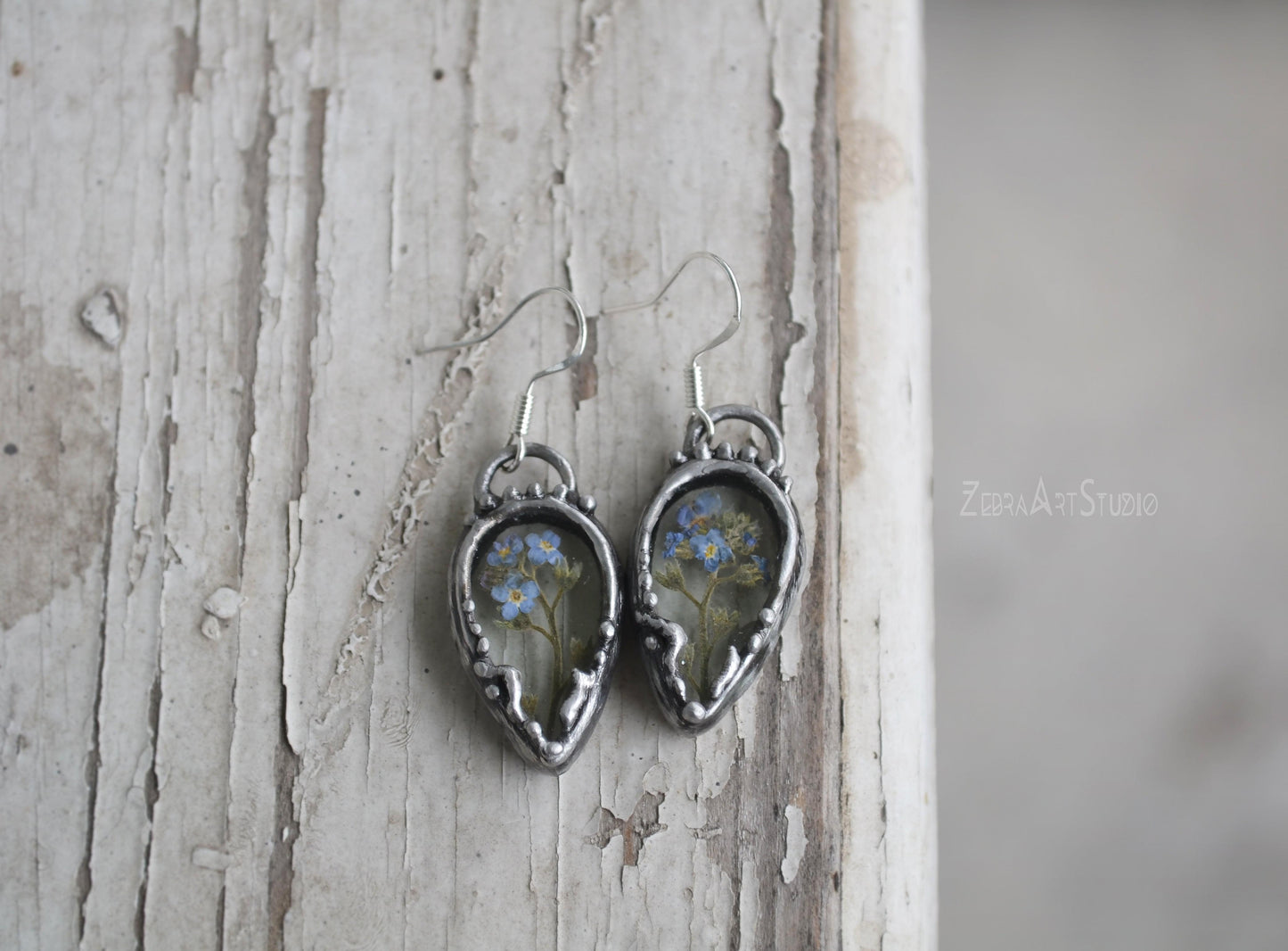 Forget me not earrings, Botanical earrings