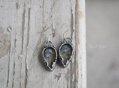 Forget me not earrings, Botanical earrings