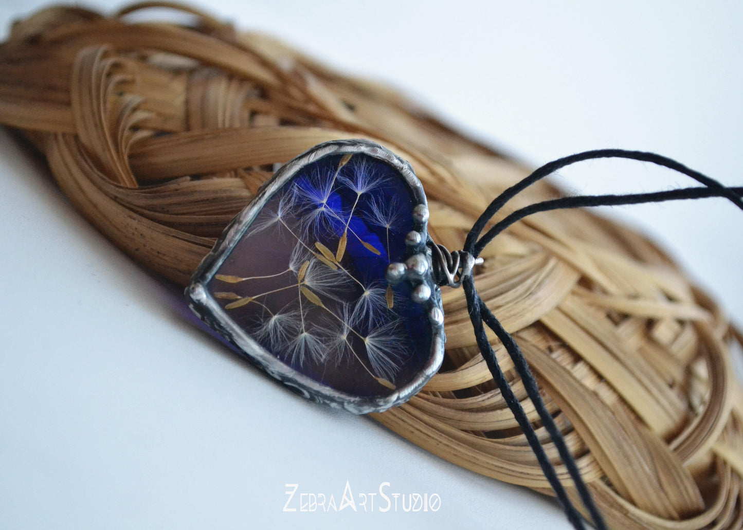 Blue Dandelion Wish necklace