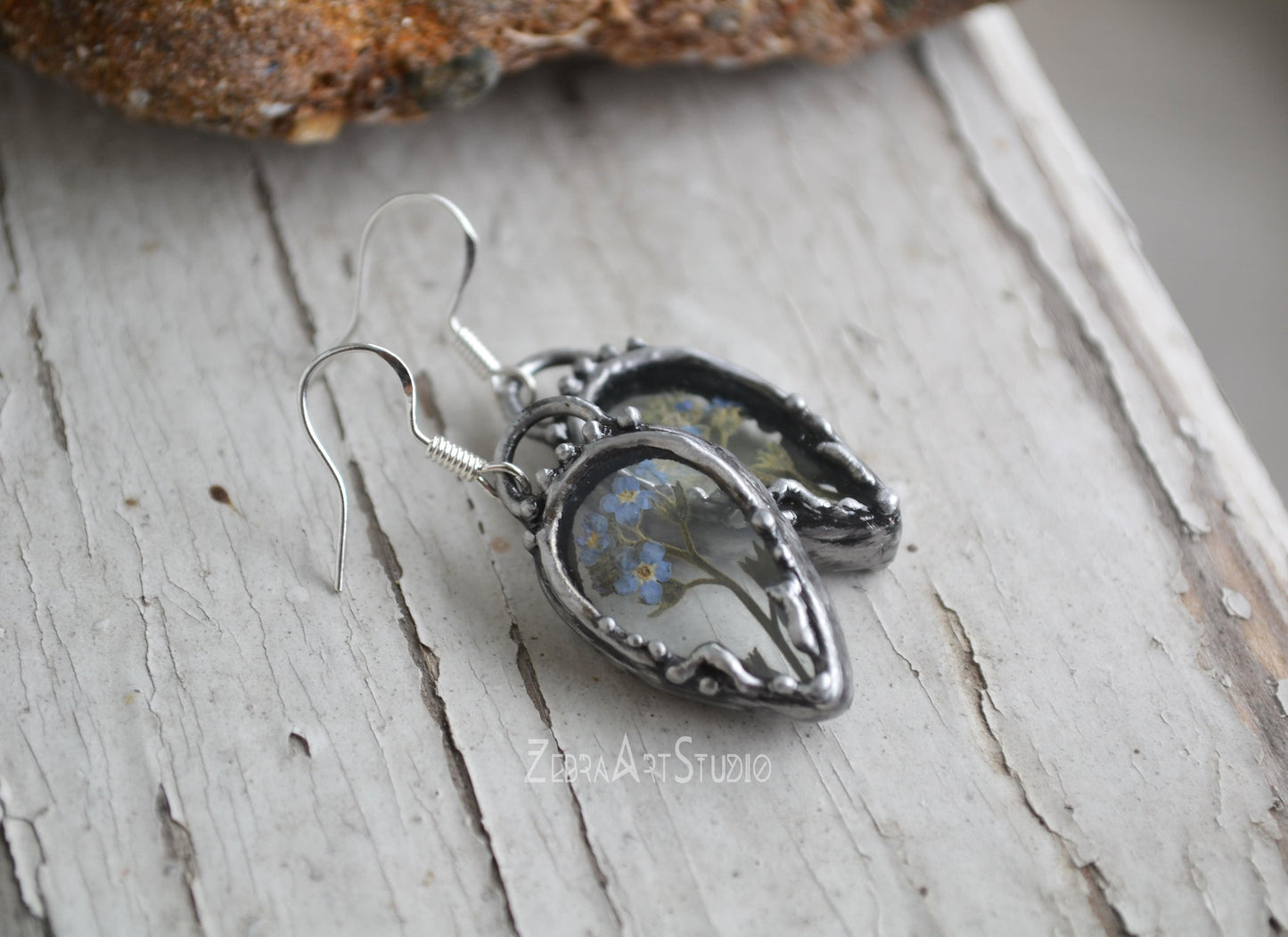 Forget me not earrings, Botanical earrings